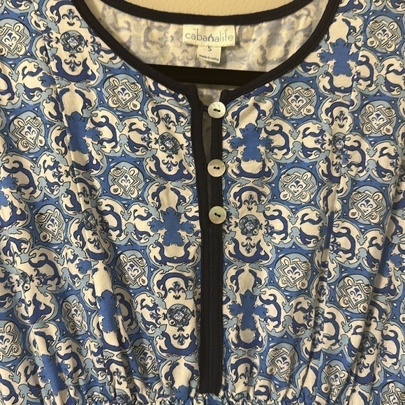 Cabana Life Moroccan Mosiac Tile Printed Tunic/Coverup Sz Small Resortwear Beach - Picture 3 of 8